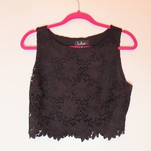 Lulu’s Look at Me Wow Black Lace Two-Piece Dress